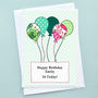 'Balloons' Personalised Girls Birthday Card, thumbnail 2 of 3