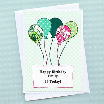 'Balloons' Personalised Girls Birthday Card, 2 of 3