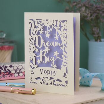 Personalised Papercut Dream Big Card, 4 of 7