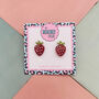 Red Strawberry Glitter Studs, thumbnail 1 of 4