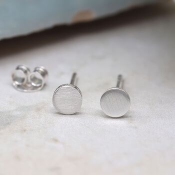 Tiny Sterling Silver Disc Stud Earrings, 5 of 10