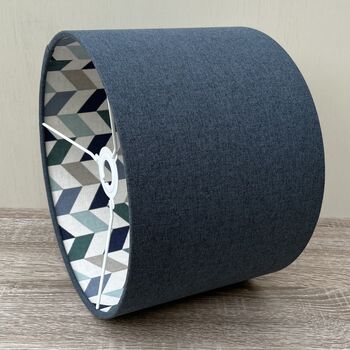 Phoenix Blue Deluxe Geometric Patterned Lampshades, 3 of 10