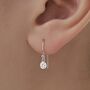 Sterling Silver Tiny Hammered Disks Dangle Drop Earrings, thumbnail 1 of 10