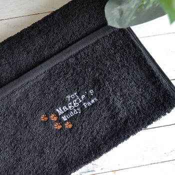 Personalised Embroidered Dog Towel, 2 of 3