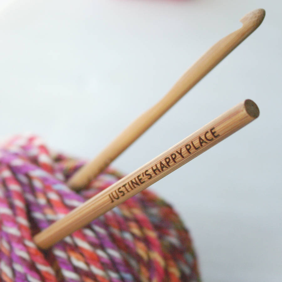 Personalised Happy Place Bamboo Crochet Hook, 1 of 4