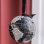 Black Silver World Map Globe Hanging Decoration, thumbnail 2 of 5