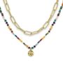 Multi Coloured Gold Plated Bead Necklace, thumbnail 4 of 5
