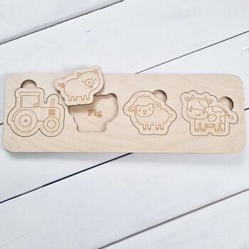 Personalised Children's Wooden Farm Puzzle, 6 of 7