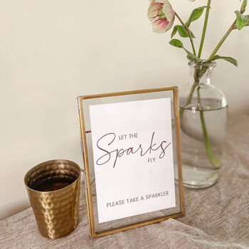Wedding Sparkler Sign A6 Wedding Print, 5 of 7