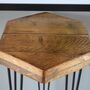 Hexagonal Reclaimed Wooden Side Table, thumbnail 8 of 10