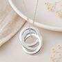 Personalised Heavy Sterling Silver Triple Interlinked Circles Necklace, thumbnail 2 of 11