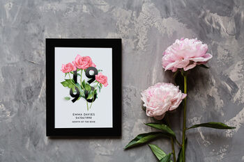 Birth Flower Month And Year Print, 6 of 9