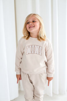 Child's Varsity Style Mini Embroidered Sweatshirt Jumper, 6 of 7