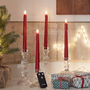 Four Tru Glow® Red Dripping Wax LED Taper Candles, thumbnail 2 of 2