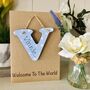 Personalised Welcome To The World Wooden Keepsake Card, thumbnail 2 of 6