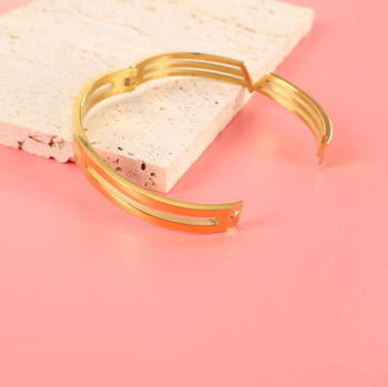 Gold Plated V Line Harmony Bangle Bracelet, 3 of 10