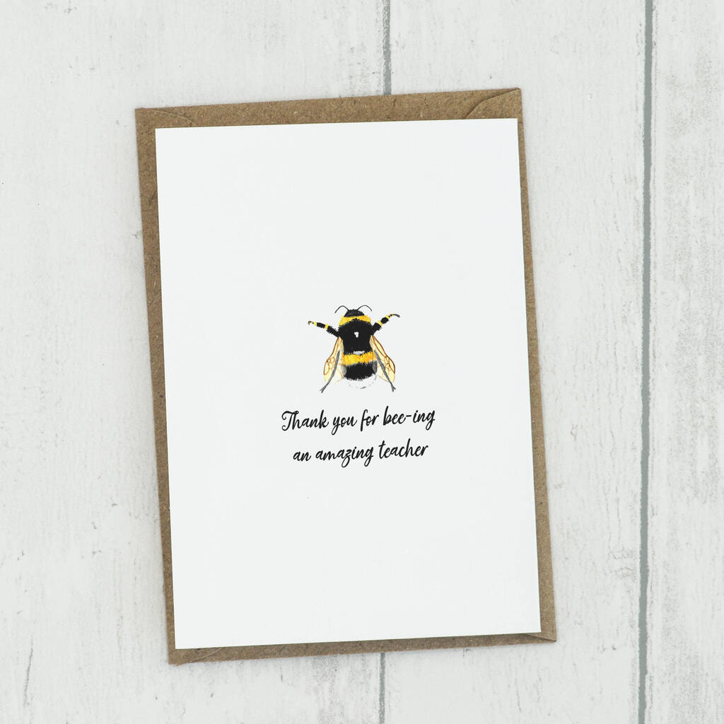 Thank You Teacher Card Bee By High Tide Illustrations