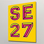 Se27 West Norwood London Postcode Neon Typography Print, thumbnail 1 of 4