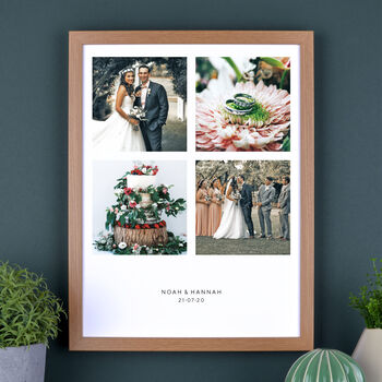 Personalised Four Photos Wedding Print, 3 of 7