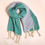 Turquoise Two Tone Winter Scarf, thumbnail 2 of 4