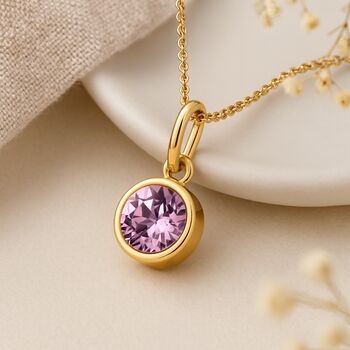 Personalised June Birthstone Necklace In Gold Plated Silver, 3 of 10