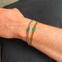 Silver Malachite Gemstone Cuban Bracelet For Men, thumbnail 7 of 11