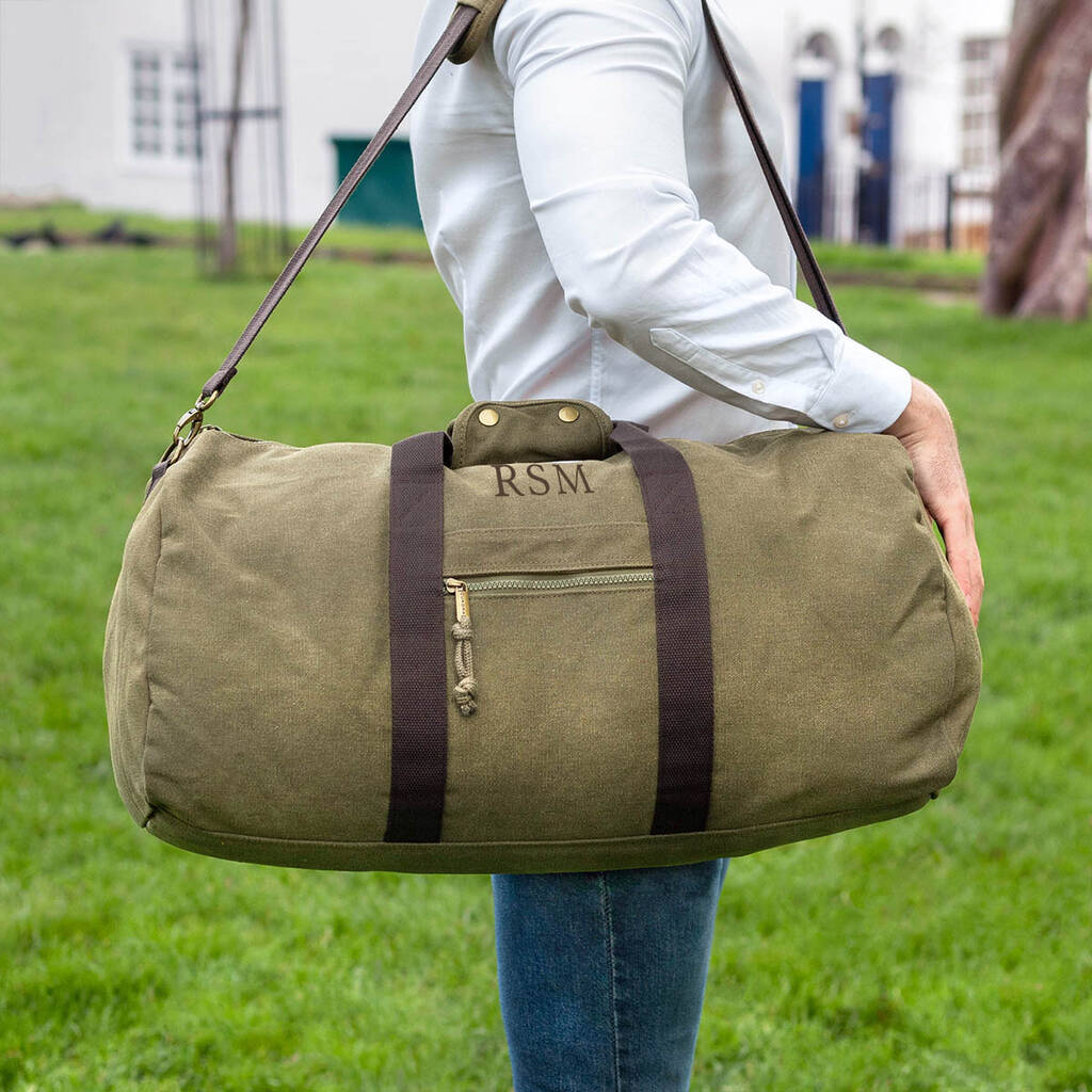 Personalised Canvas Holdall With Shoulder Strap By Jonny's Sister ...