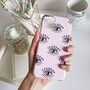 Dusty Pink And Black Evil Eye Phone Case, thumbnail 1 of 4