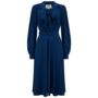 Eva Dress In French Navy Vintage 1940s Style, thumbnail 1 of 2