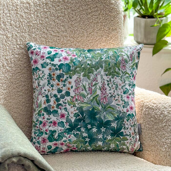 Luxury Super Soft Velvet Cushion Cottage Garden White, 2 of 5