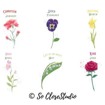 Mother's Day Birth Flower Print Personalised, 5 of 5