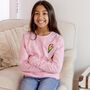 Baby Pink Kids Embroidered Lightning Bolt Sweatshirt, thumbnail 2 of 5