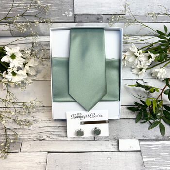 Sage Wedding Tie Set, 7 of 12