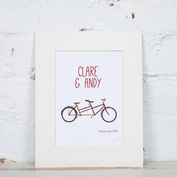 Personalised Tandem Bike A4 Art Print, 3 of 3