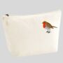 Christmas Robin Organic Cotton Accessory Bag, thumbnail 2 of 2