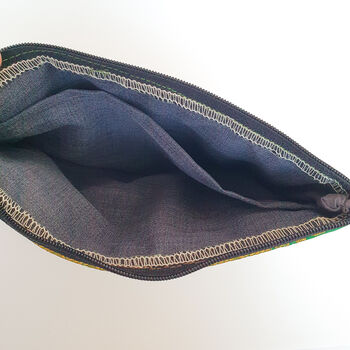 Sari Zipper Pouch, Wallet, Coin Purse, Gold And Green, 6 of 12