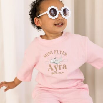 Mini Flyer/ First Time Flyer Personalised Embroidered Holiday Airport T Shirt And Shorts Set, 2 of 9