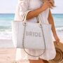Sparkly Block Letters Bride Stone Large Chain Initial Tote Bags, thumbnail 3 of 3