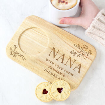 Personalised Floral Wooden Coaster Tray, 4 of 7