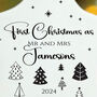Personalised Porcelain Star Bauble First Christmas Together With Name, thumbnail 2 of 4