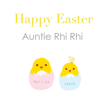 Happy Easter Family Chick Greeting Card, 3 of 3
