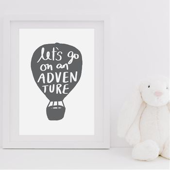 Let's Go On An Adventure Hand Lettered Children's Print, 3 of 3