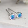 Mini Sterling Silver Aegean Opal Stud Earrings, thumbnail 3 of 12