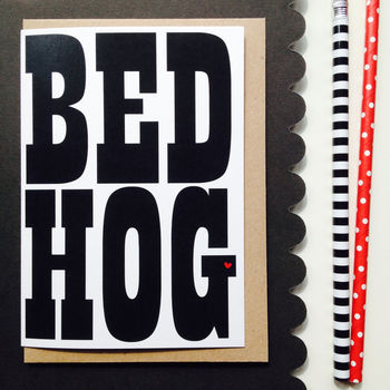 'Bed Hog' Valentines Or Anniversary Card, 2 of 5