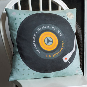Personalised 'Our Song' Record Cushion, 2 of 10