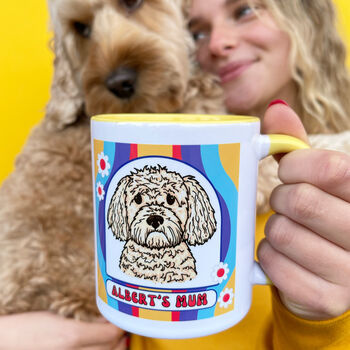 Personalised Groovy Retro Dog Mum Dog Lover Mug, 2 of 12
