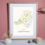 Map Of Aberdeenshire Scotland Art Print, thumbnail 1 of 3