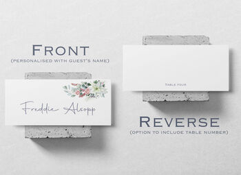 Wedding Place Cards With Winter Florals, 3 of 3