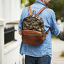 Personalised Camo And Leather Backpack, thumbnail 1 of 5