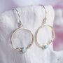 Sterling Silver Circle Larimar Drop Earrings, thumbnail 3 of 5